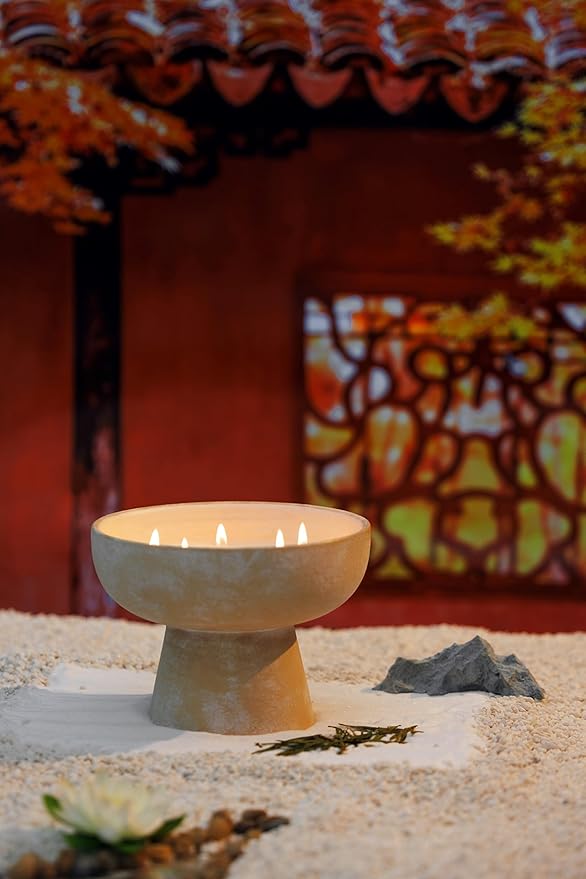 BLUEME Happiness - Yuzu & Ginger, Luxury Candle w/Essential Oils, 5 Wick, Hand-Poured Soy, Cotton Wick, Ceramic - Bloomnest