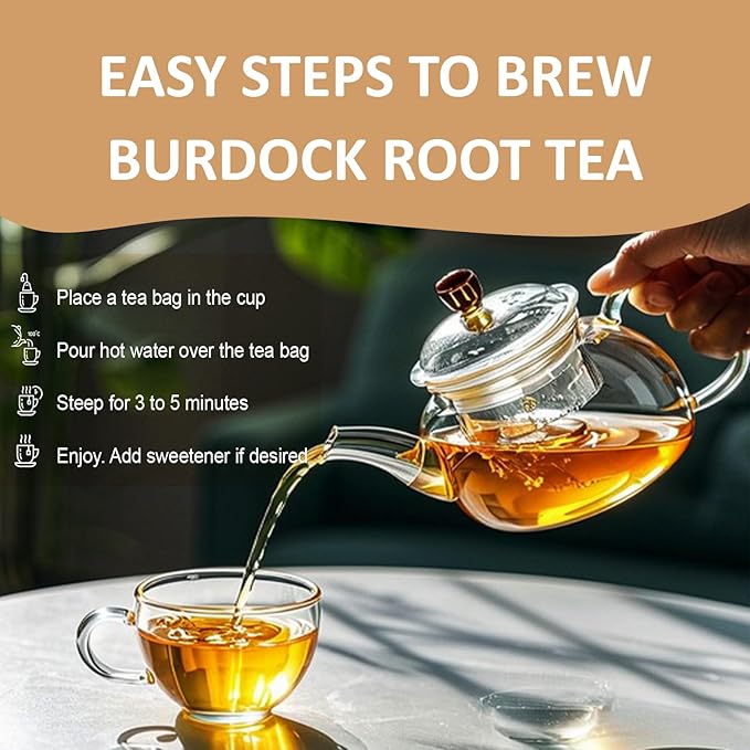 Ovikaso Tea, Burdock Root Tea Bags, 50 Pyramid Tea Bags, 2.5g/bag, Direct from Source, Aid in Digestion & Improving Liver Health, Herbal Tea - Bloomnest