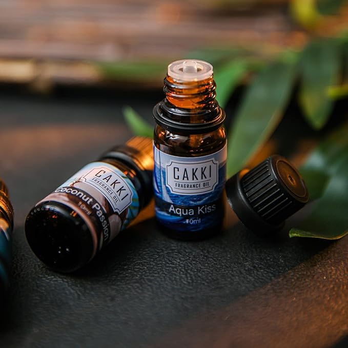 Summer Essential Oils for Diffusers for Home, CAKKI Fragrance Oils Set, 6X10ml with Coconut Passion, Plumeria, Pina Colada, Aqua Kiss, Bali Island, Strawberry, Aromatherapy Oils, for Candles Making - Bloomnest