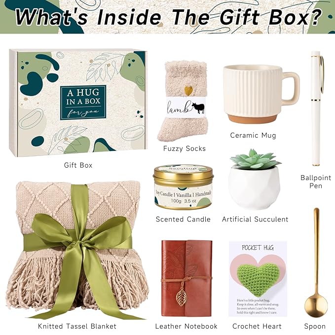 Self Care Gifts for Women Get Well Soon, Birthday Gifts for Women Care Package, Sending Hug Baskets Spa Gift Thinking of You After Surgery Inspirational Gift for New Mom Best Friend Birthday - Bloomnest