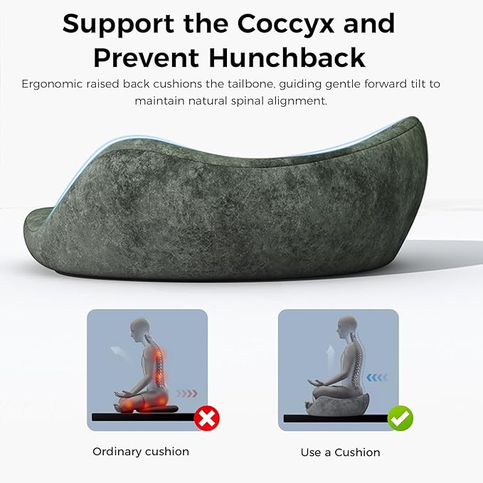 Meditation Cushion & Floor Pillow Seat - No More Numb Legs Comfortable Memory Foam Sitting for Adult, idea for Reading, Yoga. - Bloomnest