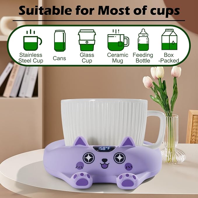 PUSEE Coffee Mug Warmer with Auto Shut Off, 3 Temp Control, Candle Warmer Plate, Enjoy Warm Coffee & Tea, Gifts for Women & Men - Bloomnest