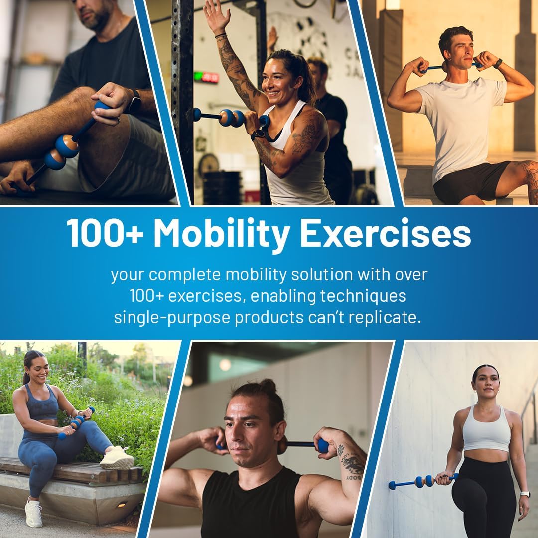 MOBO 7-in-1 Muscle Roller Stick – Full-Body Massage Roller for Myofascial Release, Trigger Point Therapy, Muscle Recovery, Deep Tissue Leg & Back Pain Relief, Physical Therapy, Gym & Travel Use