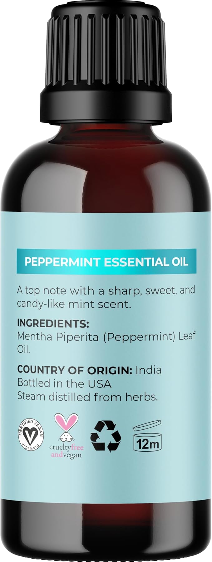 Peppermint Essential Oil for Diffuser Aromatherapy - 100% Pure Peppermint Oil for Hair Skin and Nails Plus Undiluted Refreshing Aromatherapy Essential Oil for Diffusers Baths and Topical Uses 1oz - Bloomnest