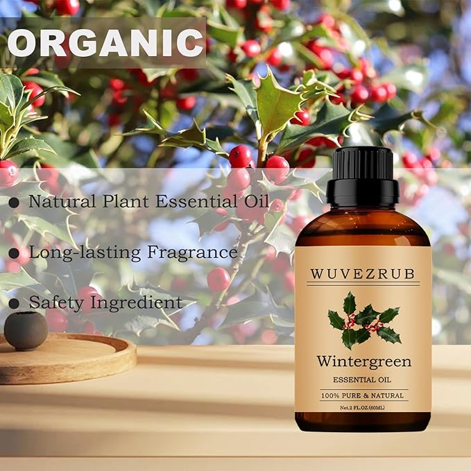 Wintergreen Essential Oils, 60ML Pure and Natural Essential Oil for Aromatherapy Diffuser - Wintergreen /2 Fl Oz - Bloomnest