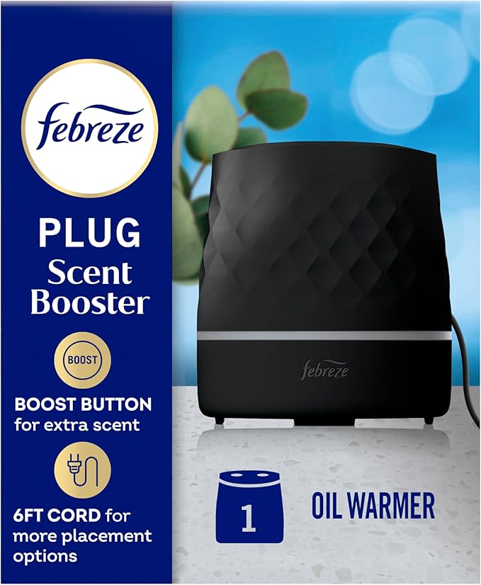 Febreze Plug Scent Booster in Black, Continuous Scent Device Oil Diffuser, Compatible with Febreze Air Freshener Plug in Refills - Bloomnest