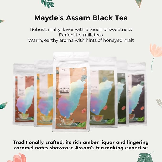 Mayde Assam Black Loose Leaf Tea - Premium Taiwanese Tea, 1 lb (16 oz) - Bloomnest