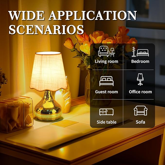 Disco Small Table Lamp for Bedroom, Funky Lamp Ball Lamps for Kitchen Counter, Mini Morden Table Lamps for Small Spaces, Small Funky Table Lamp for Nightstand Desk Lamp, Living Room - Bloomnest