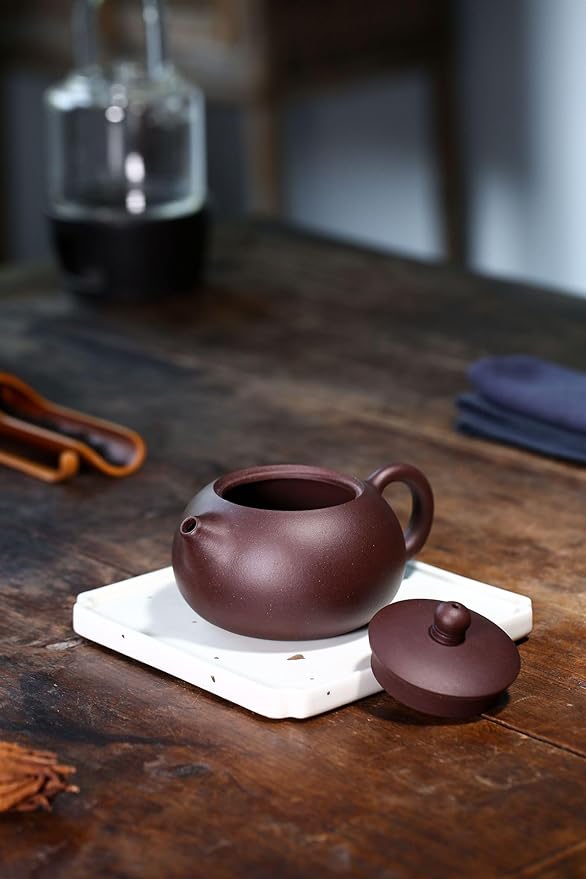 Xishi Teapot 9oz Chinese Yixing Zisha Clay Pot Snap-lid Ceramics Purple Sand Mud Kungfu Tea Set Kettle 14 Hole Filter (purple 270ml) - Bloomnest
