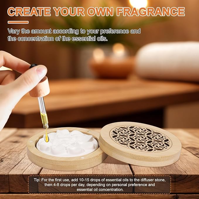 2 Pcs Essential Oil Diffuser Stone, Diffuser for Essential Oils Great for Decorating at Home, Office or Car, and Gift-Giving - Bloomnest