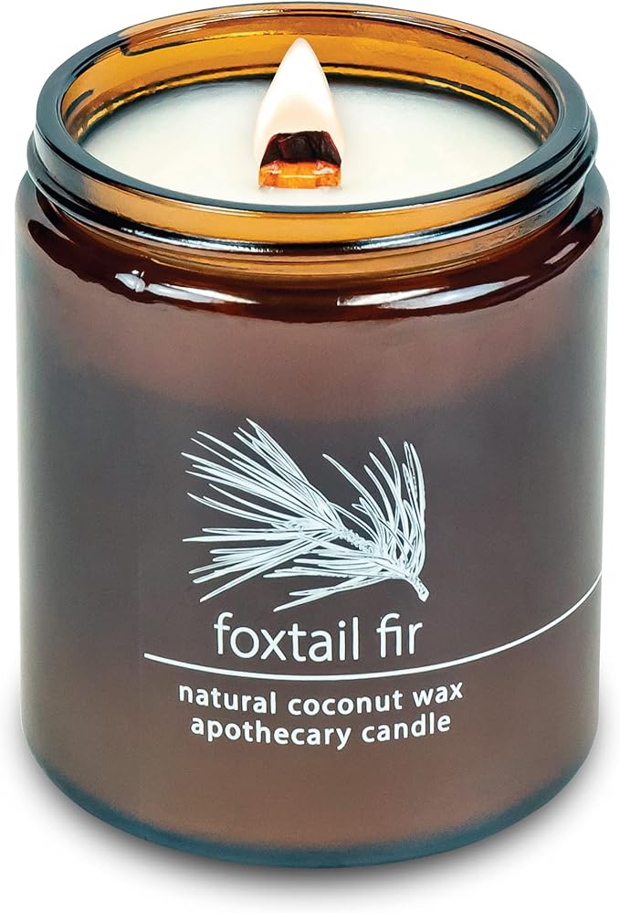 Hemlock Park Crackling Wood Wick Candle Handcrafted with Natural Coconut Wax (Standard 8 oz, Foxtail Fir) - Bloomnest