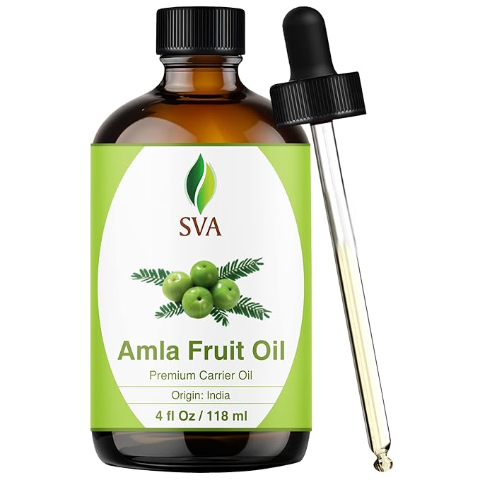 SVA Amla Oil 4oz (118ml) Premium Carrier Oil With Dropper For Hair Care, Hair Oiling, Scalp Massage, & Skin Care - Bloomnest