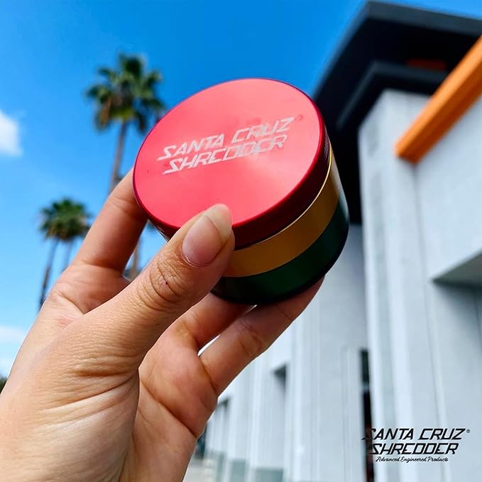 Santa Cruz Shredder Metal Spice Grinder Made in USA (Large (2.7 Inch), Rasta) - Bloomnest