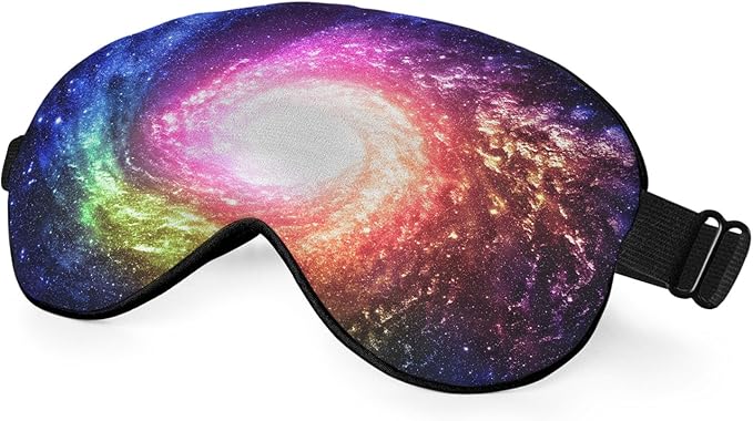 Starry Sky Silk Sleep Mask Mysterious Interstellar Universe Shining Soft Eye Shade Cover for Men Women Boy Girl Airplane Travel with Elastic Strap - Bloomnest