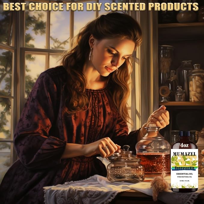 Honeysuckle Essential Oil, Honeysuckle Oil 4 Fl Oz 120ML for Diffuser Humidifier Yoga Cleaning DIY Candle Soap Making Essential Oils - Bloomnest