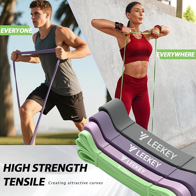 LEEKEY Resistance Bands Set for Pull-Up Assistance & Full-Body Training, Multi-Level Exercise Bands with Bag for Home Workouts, Physical Therapy, Strength Training (Men/Women) - Bloomnest