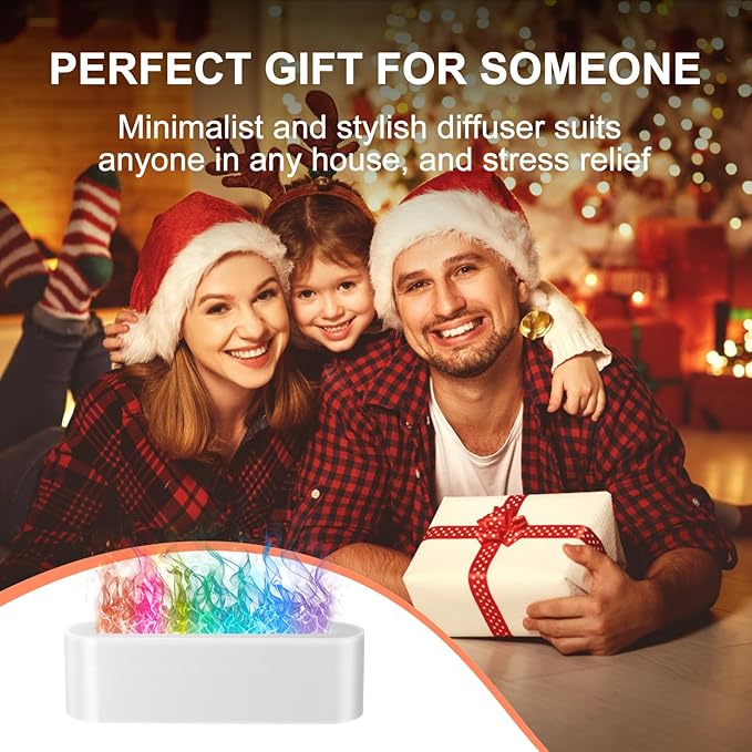 Flame Air Aroma Diffuser Humidifier, Upgraded 7 Flame Colors Aromatherapy Aroma Diffusers for Home, Bedroom, Office, Yoga, Timer & Waterless Auto Off 150ml - Bloomnest