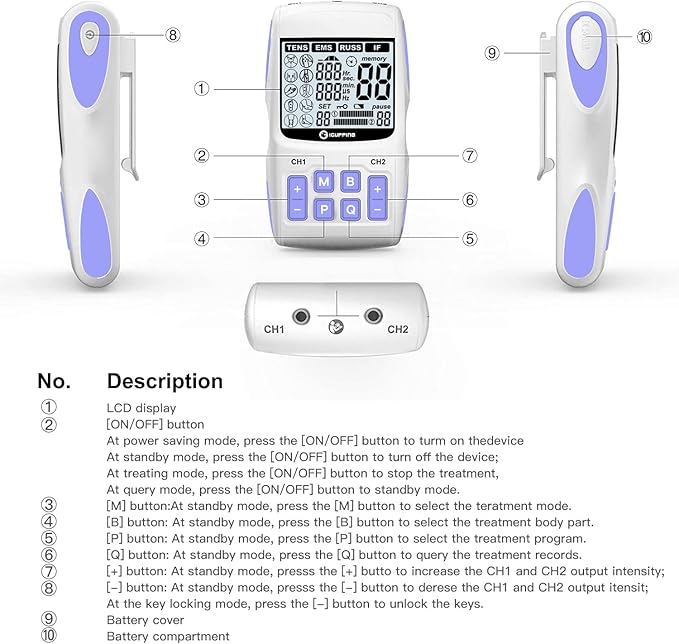 TENS Unit Muscle Stimulator - 8 Electromagnetic Massage Cups for Deep Tissue Back Pain Relief, Joint Therapy & Muscle Stimulation, Includes EMS & Cupping Therapy Sets