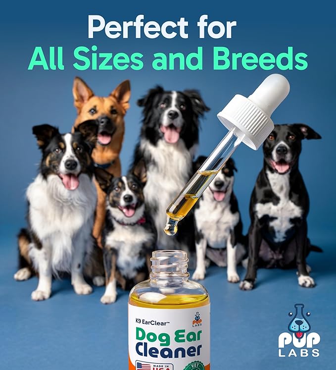 Ear Clear, Natural Dog Ear Cleaner and Infection Treatment for Dogs, Dog Drops for Itching, Irritation, & Wax Build-Up, 1 oz Bottle with Dropper - Bloomnest