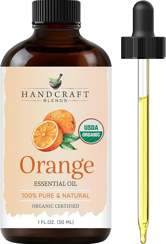 Handcraft Blends Organic Orange Essential Oil – 1 Fl Oz – 100% Pure and Natural – Premium Grade Essential Oil for Diffuser and Aromatherapy HandcraftBlends