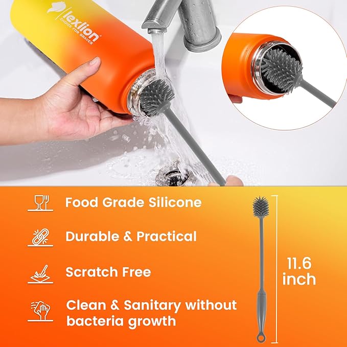 Lexlion Tea Infuser Water Bottle 22 Oz – Triple Wall Insulated Stainless Steel, Loose Leaf & Fruit Strainer, 3 Leakproof Lids, BPA-Free Silicone Sleeve, Reusable Thermal Mug - Bloomnest