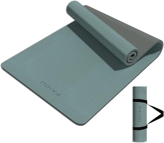 Yoga Mat 8mm Super Thick TPE Fitness Mat | SGS Certified | Non-Slip, Odorless & Tear-Resistant | Unisex with Strap | for Yoga, Pilates, Meditation & Home Workouts - Bloomnest