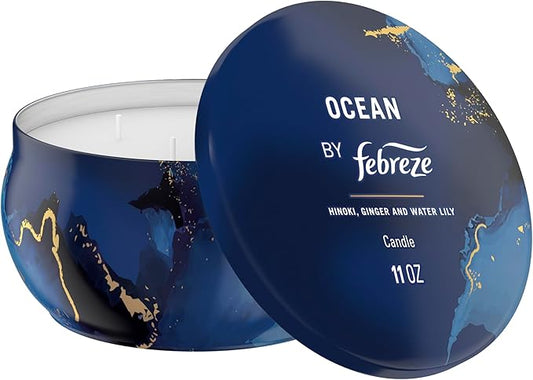 Febreze Scented Candle, Ocean Scent, 11 oz 4 Wick Candle, Single Pack - Bloomnest