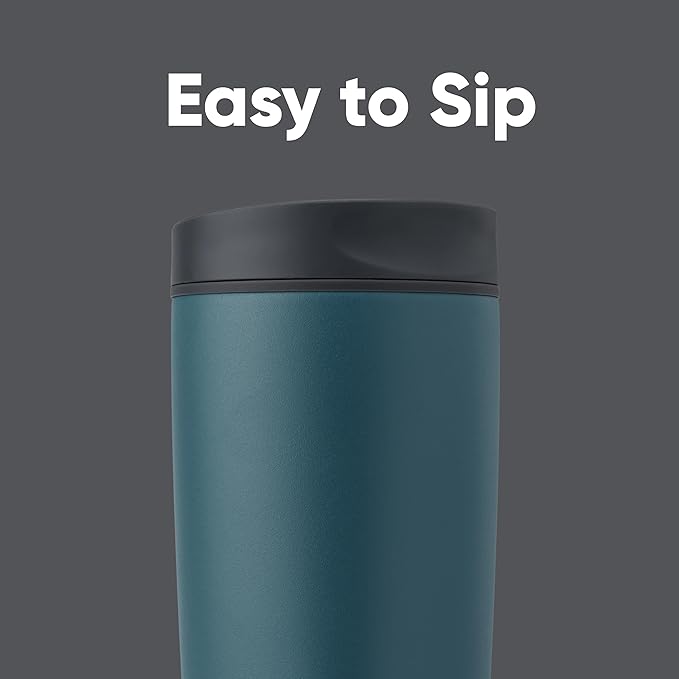 Owala SmoothSip Slider Insulated Stainless Steel Coffee Tumbler, Reusable Iced Coffee Cup, Hot-Coffee Travel Mug, BPA Free 20 oz, Grey/Blue (High Dive) (Pack of 8) - Bloomnest