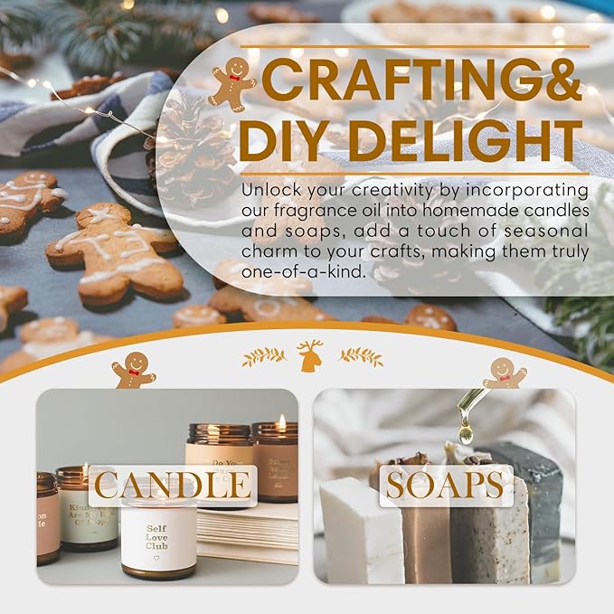 SALKING Gingerbread Fragrance Oil, 120ml (4 Fl Oz) Premium Essential Oils for Diffuser, Candle Scents for Candle Making, Soap Making Supplies, Diffuser Oil Scents, Gift for Her - Bloomnest