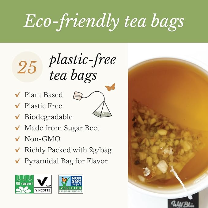 Wild Bliss Organic Wild Raw Dandelion Root Tea - Pharmacopoeia Quality Caffeine Free Herbal Detox Support - 25 Plant Based Tea Bags - Bloomnest