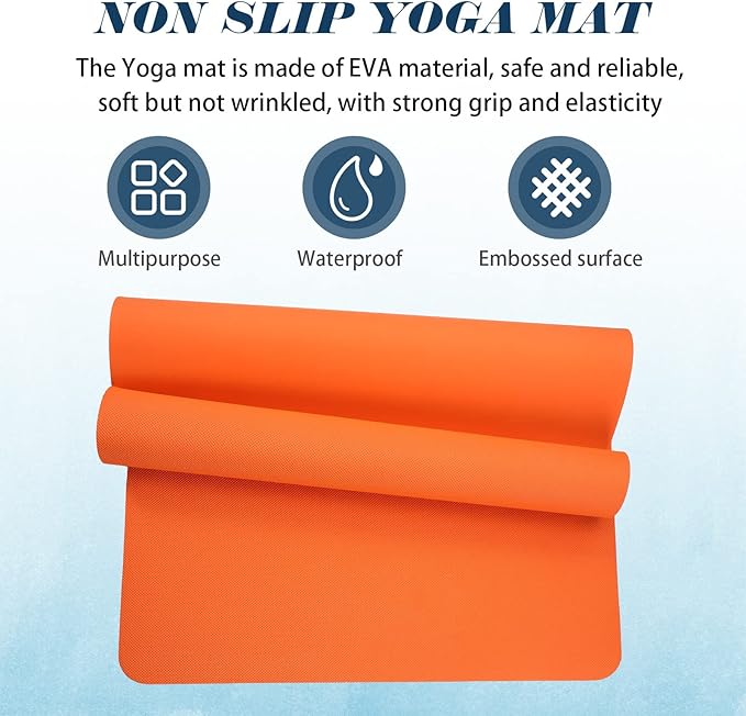 Nuanchu 16 Pack 68" x 24" x 4 mm Yoga Mats Bulk Gym Bundle Thick Eva for Kids and Adult Latex Free Exercise with Non Slip Texture for Outdoor Yoga, Workout or Pilates - Bloomnest