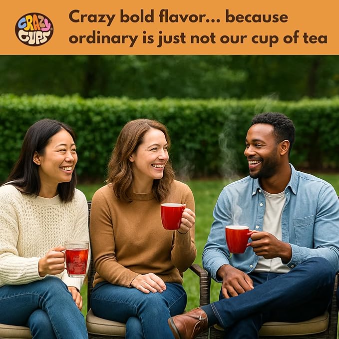Crazy Cups Mango Twist Herbal Tea Pods, 22 Count | Caffeine Free, Kosher Certified, Fruity Tropical Chamomile Blend with Ginger & Hibiscus, K Cup Compatible, Vegan, Gluten Free Herbal Tea - Bloomnest