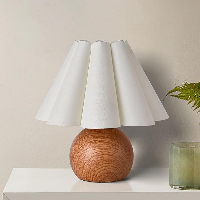 KUNJOULAM Cute Small Table Lamp, Modern Bedside Nightstand Lamp with Beige Lampshade, Metal Base for Bedroom Home Office Decor (Without Buld - Bloomnest