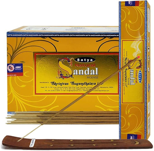 Natural Sandal Incense Sticks and Incense Stick Holder Bundle Insence Insense Satya Incense - Bloomnest