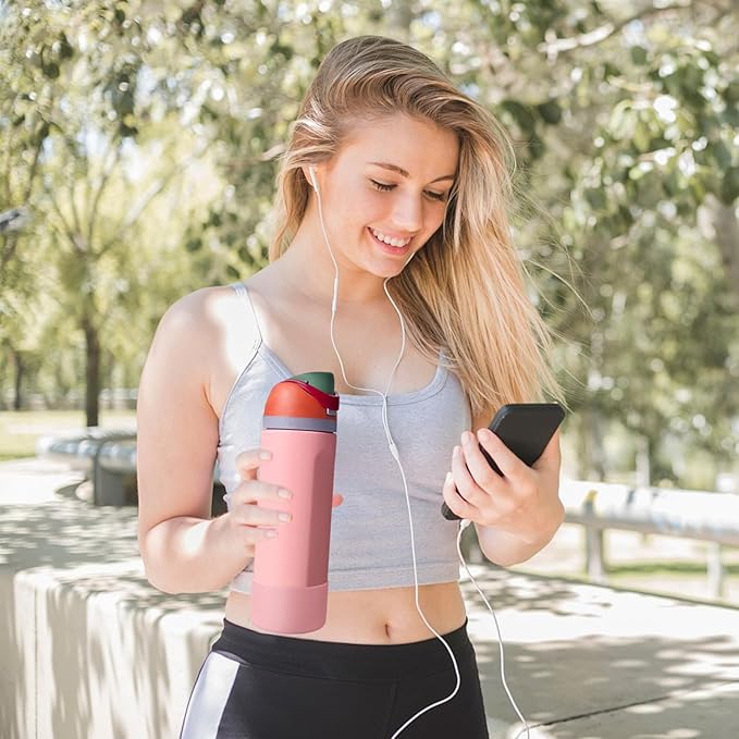2PCS Silicone Water Bottle Boot, Compatible with Owala 24oz 32oz 40oz, Protective Anti-Scratch & Anti-Dent No Noise Sleeve Cover for FreeSip/Twist/Flip Water Bottles (Sugar High, 24oz) BKBY