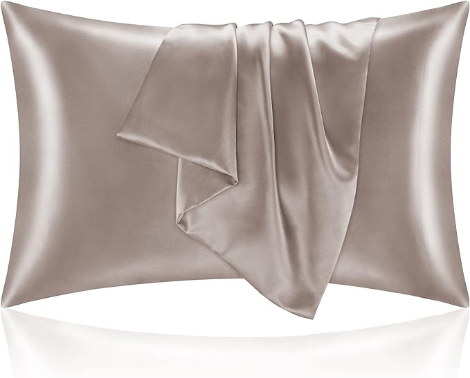 BEDELITE Satin Pillowcase for Hair and Skin, Super Soft and Cooling Similar to Silk Pillow Cases 2 Pack with Envelope Closure, Gift for Women Men(20"x26" Standard Size, Rose Taupe) - Bloomnest