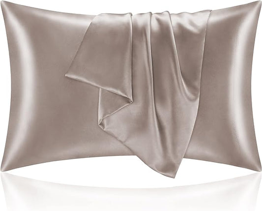 BEDELITE Satin Pillowcase for Hair and Skin, Super Soft and Cooling Similar to Silk Pillow Cases 2 Pack with Envelope Closure, Gift for Women Men(20"x26" Standard Size, Rose Taupe) - Bloomnest