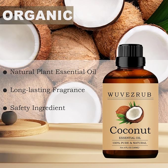 Coconut Essential Oils, 120ML Pure and Natural Essential Oil for Aromatherapy Diffuser - Coconut /4 Fl Oz - Bloomnest
