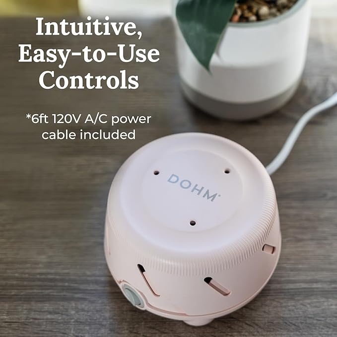 Yogasleep Dohm Uno White Noise Sound Machine, Natural Pink Noise from a Real Fan, Adjustable Tone & Noise Canceling for Office Privacy & Meditation, Sleep Aid for Travel, Baby & Adults (Pink) - Bloomnest