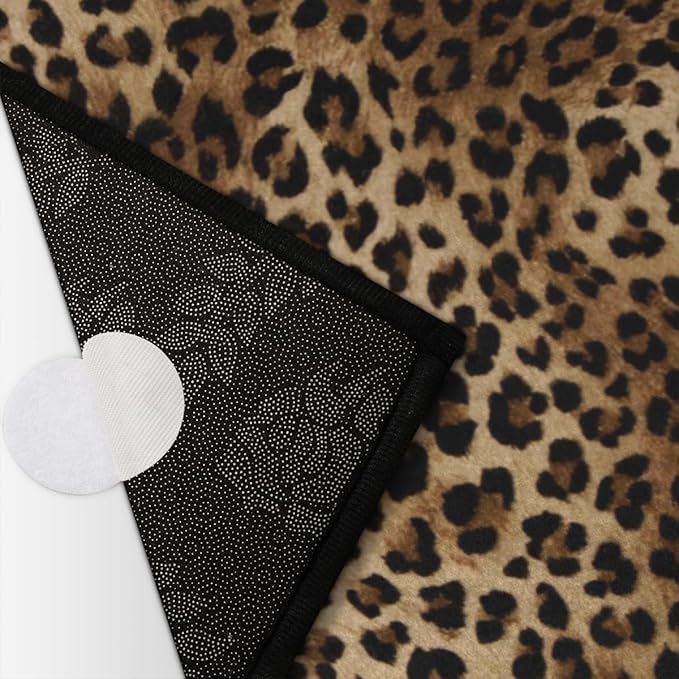Half Round Door Mat, Leopard Print Non-Slip Half Circle Area Rug Animal Leopard Skin Doormat Washable Durable Home Decor Half Moon Rug for Floor Indoor Outdoor Living Room Bedroom Kitchen Patio - Bloomnest