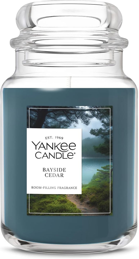 Yankee Candle Bayside Cedar Scented Candle, 22oz Large Jar with up to 150 Hour Burn Time, Giftable - Bloomnest