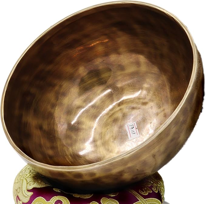 KHUSI Tibetan Singing Bowl 8 Inch Large Hand Hammered Chakra Bowl 7 Metal Meditation Bowl for Cleansing, Chakra Balancing, Mindfulness, Yoga, Decor, Gift Set - Bloomnest