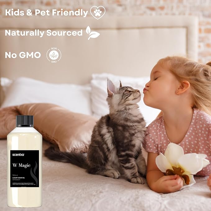 Scentia W Magic Hotel Diffuser Refill Oil Inspired by W Signature Hotel - 500 mL 16.9 fl oz - Fragrance Oil Blend Bergamot, Lemongrass & Jasmine for HVAC Diffuser - Bloomnest