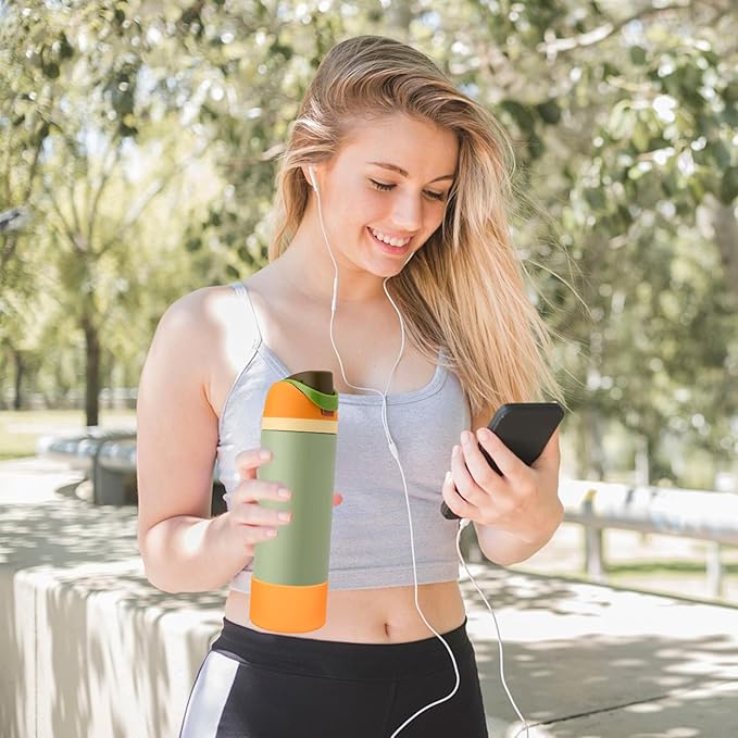 2PCS Silicone Water Bottle Boot, Compatible with Owala 24oz 32oz 40oz, Protective Anti-Scratch & Anti-Dent No Noise Sleeve Cover for FreeSip/Twist/Flip Water Bottles (Citrus Crush, 32oz) BKBY