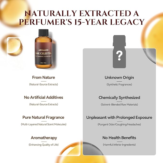 AROMADD 24K Celestia Diffuser Oil Inspired by Luxury Hotel Scent 3.38 Fl Oz (100ml), Aroma Diffuser & Hotel Fragrance Diffuser Oil, Essential Oil Diffuser for Aromatherapy, Long-Lasting - Bloomnest
