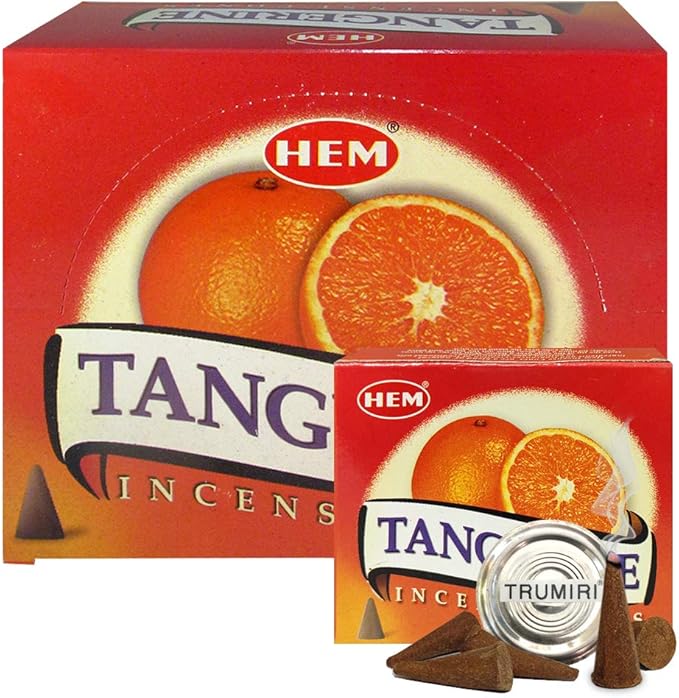 Tangerine Incense Cones and Cone Incense Burner Bundle Insence Insense Hem Incense