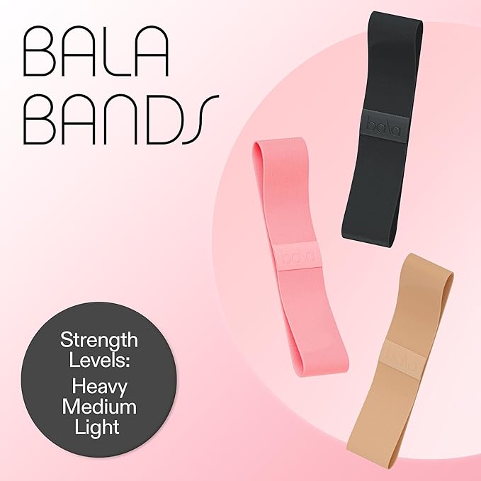 Bala Booty Bands Resistance Bands for Women & Men - Elastic Exercise Bands for Working Out - Wrist, Ankle, Legs & Booty Bands - Workout Resistance Bands for Yoga, Pilates, Strength Training - Bloomnest