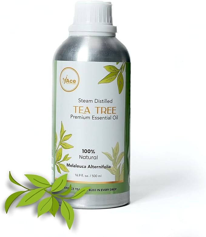 My Ace Tea Tree Essential Oil – 100% Pure & Natural, Premium Therapeutic Grade Oil for Face, Skin, Hair, Scalp, Diffuser & Aromatherapy – 16 fl oz with Dropper MyAce