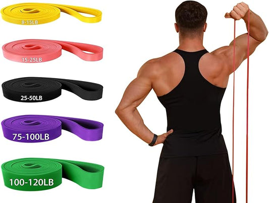 Resistance Bands, Pull Up 5 Resistance Levels Exercise Bands Set for Men Women, Assistance Workout Stretch Bands for Working Out, Body Stretching, Physical Therapy, Muscle Training - Bloomnest