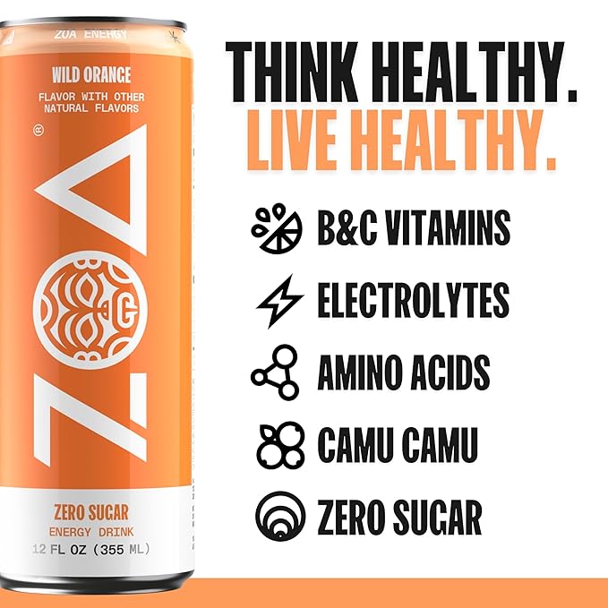 ZOA Zero Sugar Energy Drinks, Remix Variety Pack - Sugar Free with Electrolytes, Healthy Vitamin C, Amino Acids, Essential B-Vitamins, and Caffeine from Green Tea - 12 Fl Oz (Pack of 12) - Bloomnest